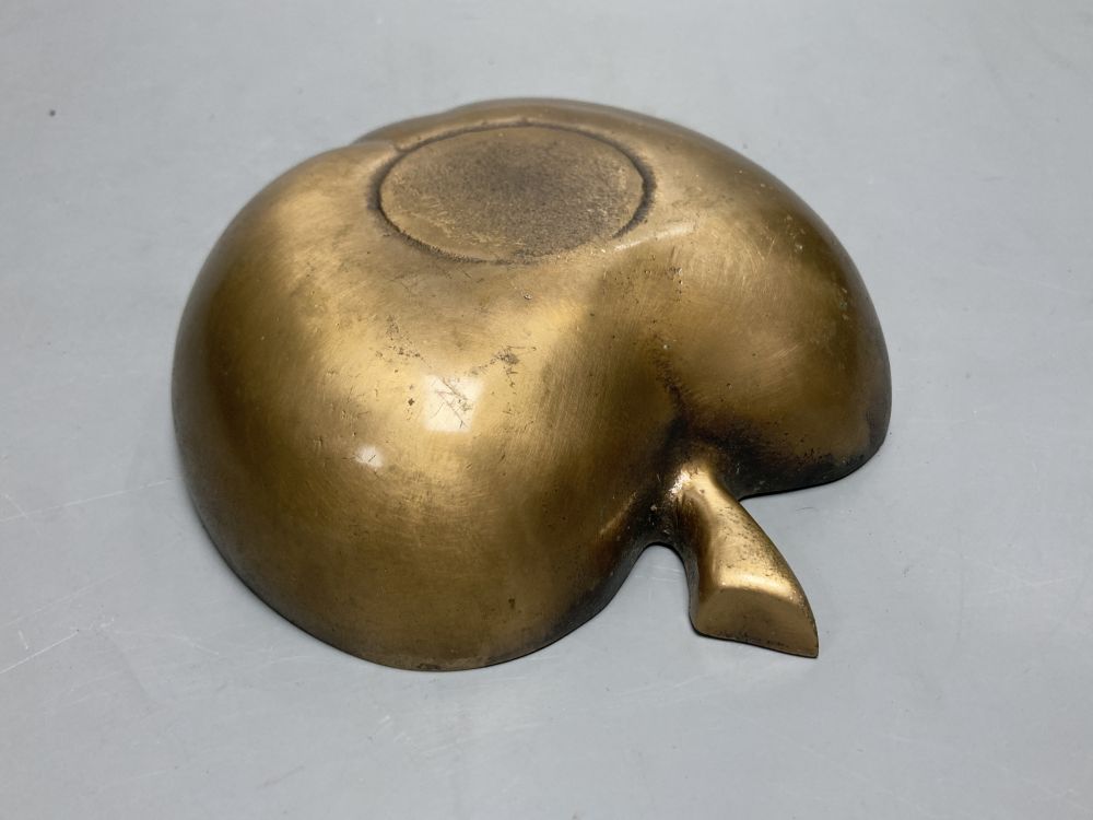 A Svensk bronze apple-shaped coin tray, 15cm